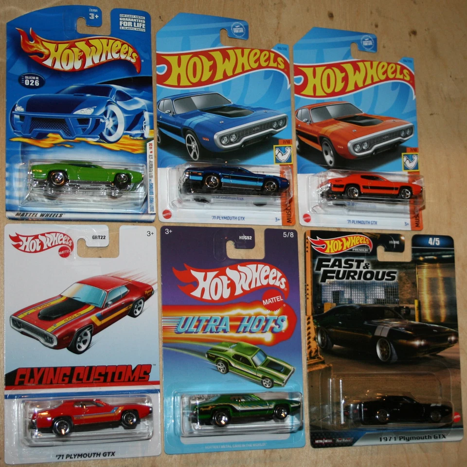 Hot Wheels 71 PLYMOUTH GTX Lot Of 6 2001-23 FAST & FURIOUS Flying Customs - Image 1 of 1