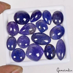 200 Cts Genuine Blue Tanzanite Cabochon Gems Lot, Mixed Loose Certified Gemstone - Picture 1 of 8
