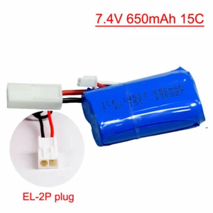 7.4V 2S 650mAh 15C Battery EL-2P plug for RC Buggy Truck Racing Speed Boat Power - Picture 1 of 3