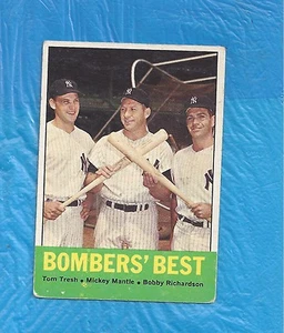 MICKEY MANTLE 1963 TOPPS #173 BOMBERS BEST NEW YORK YANKEES - Picture 1 of 1