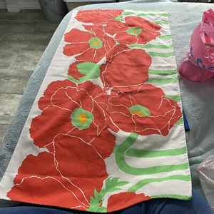 Vintage King Pillowcase Burlington Red Flowers Bedding Linen - Picture 1 of 8