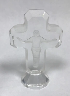 Crystal Cross Crucifix Jesus Ornament Figure Christianity - Image 1 of 4