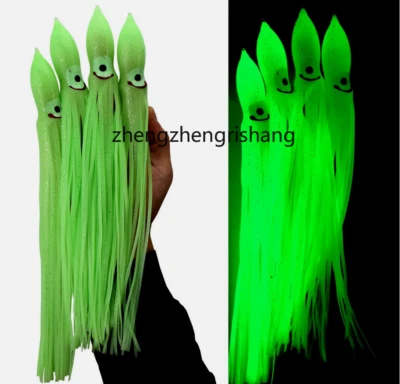 12pcs Luminous Glow Squid Skirt Soft Lure Bait Hoochie Octopus Fishing Lure 15cm - Image 1 of 4
