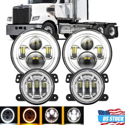 Para Kenworth T2000 7" pulgadas Redondos LED Lámpara Hi-Lo DRL + Combo Luz Antiniebla Foto 1 de 4