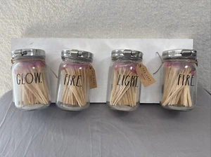 Rae Dunn Long Matches Glass Jar with "LIGHT" Black Letters on Front New Sealed - Picture 1 of 2