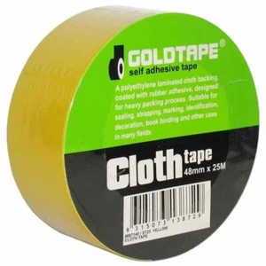 Cloth / Race Tape 48mm x 25 Metre Roll Yellow 100 Mile / Gaffer Tape WB7140 - Picture 1 of 5