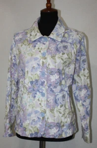 Croft & Barrow Gr. PM Pastell Blumenmuster Baumwolle Überhemd Jacke Damen 5 Knöpfe - Bild 1 von 6