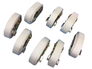 2" x 15' White Tent Ratchet Straps with Sewn Loops (8 PACK) - Picture 1 of 3