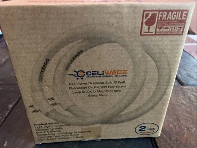 2 Pack Celiwace 4.75 Inches T4 Circular Bulb 12 Watt Fluorescent Circline 12W - Image 1 of 2