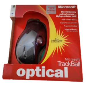 Microsoft Trackball Optical Mouse D67-00001 USB ps/2 Compatible IntelliEye Thumb - Picture 1 of 16