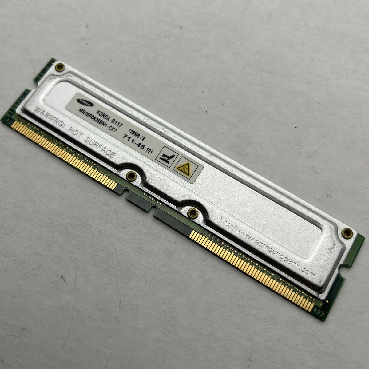 Samsung RDRAM MR1R16GDFD-CT9 512MB 2枚 RDRAM Computer Memory (RAM) with 1 Modules and 184 Pins for sale
