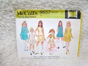 McCall's Sewing Pattern #9657 Sz 12 Step by Step Girls' Jumper or Dress & Vest - Picture 1 of 3