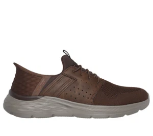 SKECHERS Garner Newick Dark Brown Slip-ins Sneaker Shoe Men's sizes 7-14/NEW!!! - Picture 1 of 5