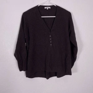 Madewell Brown V Neck Button Front Henley Pullover Sweater - Picture 1 of 7