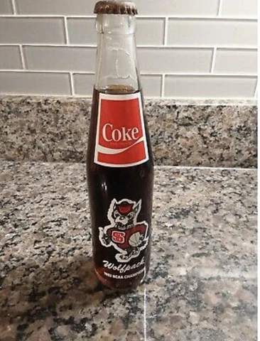 NC State Wolfpack Basketball - 1983 NCAA Champions Glass Coke Bottle Cover