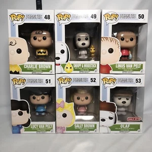 Funko Pop Charlie Brown Set Lot #48 #49 #50 #51 #52 and #53 Rare Vaulted!!!! - Picture 1 of 21