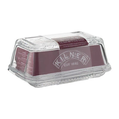 Butter Dish Clear Glass Serving Tray with Lid Butter Keeper Storage Container - Image 1 of 4