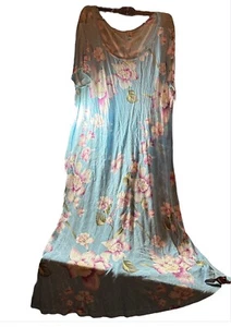 korsis dress light blue floral size large with pockets - Picture 1 of 2