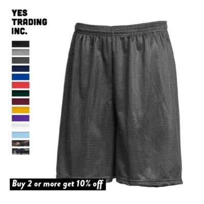 HILL SPORTS MENS LIGHTWEIGHT MESH SHORTS 2 POCKET BASEKETBALL SHORTS GYM (S-5XL) - Image 1 of 4