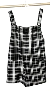 SHEIN Black Plaid Romper Jumper Size 0X Plus Size - Picture 1 of 4