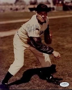 Bob Feller Signed Jsa Certed Sticker 8x10 Photo Autograph Authentic - Picture 1 of 1