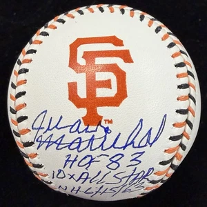 Juan Marichal HOF 83 signiert Giants Team Stitch Logo Baseball Beckett  - Bild 1 von 3