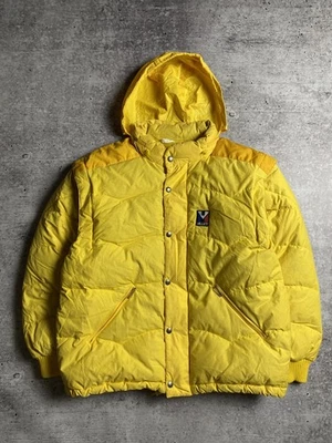 Millet Vintage 80`s Mens Puffer 2in1 Jacket Vest Size 4 Yellow - Photo 1/4