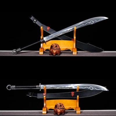 Battle Chinese Wushu Broadsword Kung Fu Sword 1095 Carbon Steel Blade Sharp Dao - Image 1 of 4