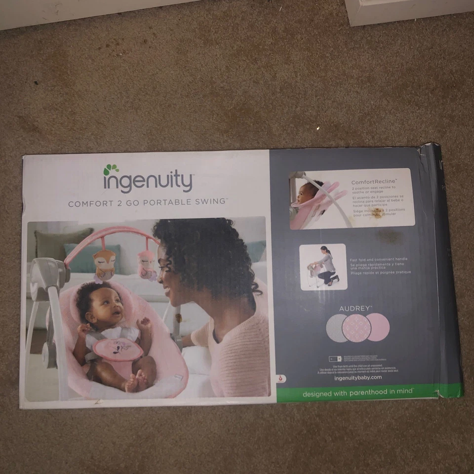 Columpio portátil compacto para bebé Ingenuity Comfort 2 Go, bosque de fantasía Foto 1 de 4