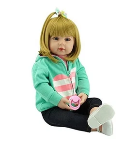 Lovely Reborn Baby Girl Doll 18inch 45cm Soft Silicone Realistic Looking - Picture 1 of 8
