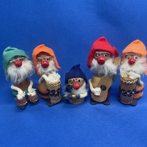 Vintage Kurt S Adler Springhead Nodder Figuren Konvolut 5 Holz mit Instrumenten - Bild 1 von 18