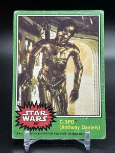 Star Wars C-3PO 1977 Card #207 Green Error Corrected Card! Rare Creases Wrinkle - Picture 1 of 2