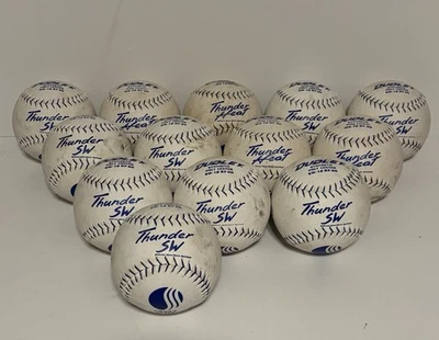 ¡NUEVO! 13 bolas de softbol lanzamiento lento Dudley SW-12 RF40 Thunder SW punto azul elevado. Foto 1 de 4