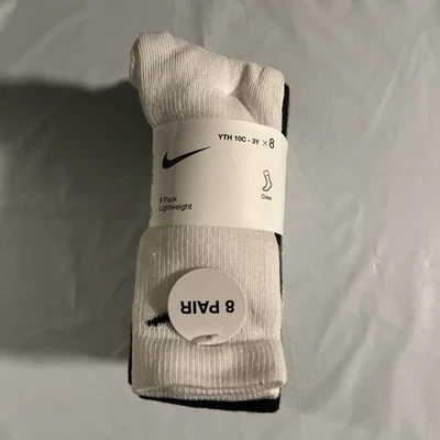 NIKE Dri-FIT 8 Pack Ligeros Crew Juvenil 10C-3Y Calcetines Multi Nuevos Foto 1 de 4