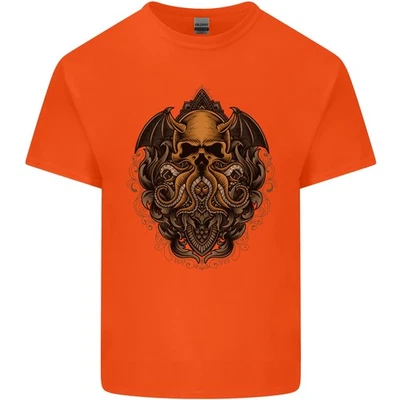 Cthulhu Octopus Kraken Devil Skull Demon Kids T-Shirt Childrens - Image 1 of 4