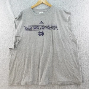 Vintage Adidas Herren XL Notre Dame Fighting Irish grau Cuttoff ärmelloses T-Shirt - Bild 1 von 7
