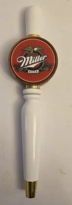 Vintage Miller Beer White Porcelain Flat Faced Beer Tap Handle - Picture 1 of 4