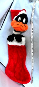Vtg Christmas Stocking Looney Tunes Warner Bros Daffy Duck Smithy CLEAN EUC - Picture 1 of 8