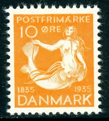 Dinamarca 1935 Sirena 10 minerales naranja #248 MNH N173 Foto 1 de 4