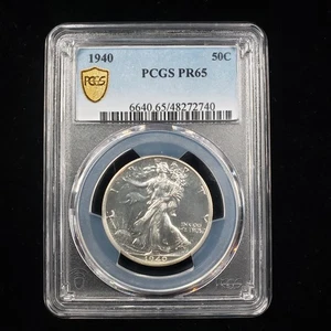 Medio dólar Walking Liberty 1940 graduación profesional PR65 - emisión de prueba - baja acuñación - Imagen 1 de 8