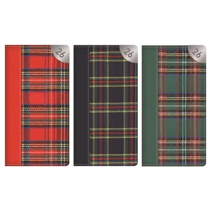 2026 Diary Slim Week to View Weekly Planner Organiser Tartan Red Navy Green - Picture 1 of 14
