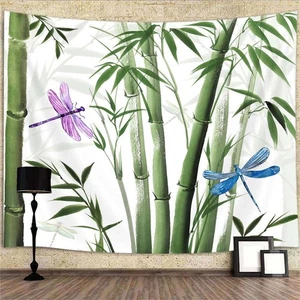 Bamboo Wall Art Extra Large Tapestry Wall Hanging Asian Art Posters Background - Picture 1 of 7