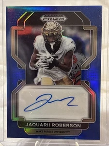 2022 Prizm Draft Picks Jaquarii Roberson Blue Prizm Autograph /149 - Picture 1 of 4