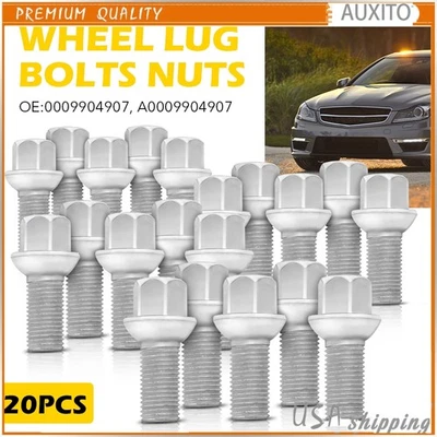 20 peças parafusos de porcas de roda para Mercedes Benz CLS350 CLS63 CLS500 E200 E280 E300 - Imagem 1 de 4