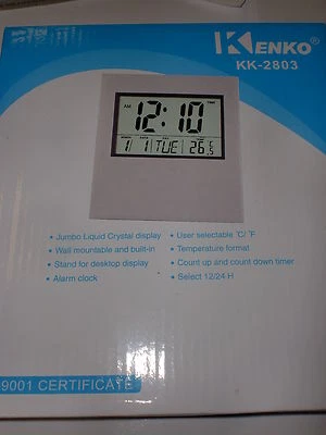 RESTPOSTEN 30 GROSSE DIGITALUHR SCHREIBTISCH ODER WAND MONTIERT, TEMPERATUR, KÜHLER, ALARM - Bild 1 von 3