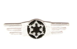 STAR WARS Aufnäher Patch IMPERIUM PILOTENSCHWINGEN SILBER - Bild 1 von 1