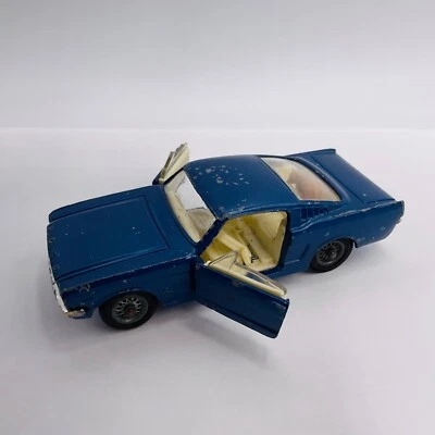 Vintage Corgi Toys Ford Mustang Fastback 2+2 Car Blue Die Cast With Dog in Rear - Image 1 of 4