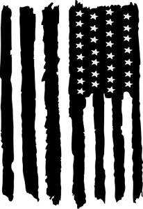 Matte Black United States Worn American Flag Decal 36" x 24" - Bild 1 von 2