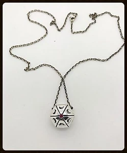 Modern Silver Shield Pendant With Ruby & Sapphire Gems, Gift Love - Picture 1 of 5