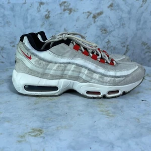 Nike Air Max 95 Herren Größe 8,5 Schuhe Weiß Rot Sportlich Niedrig Trainer Turnschuhe - Bild 1 von 17